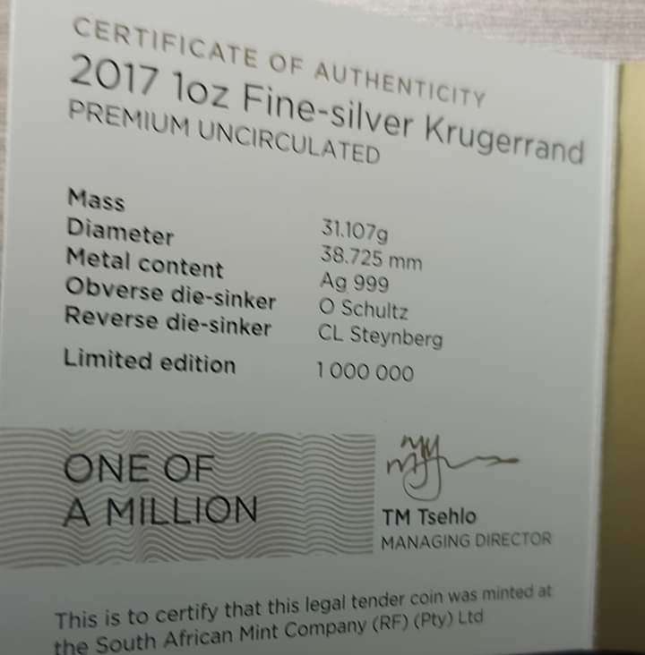 1 oz silver krugerrand