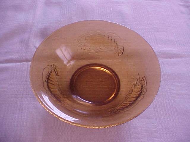 Amber Glass bowl with lobster design