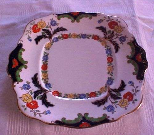 Royal Albert Large Cake Plate  - Hand Painted 1920`s- Bognor