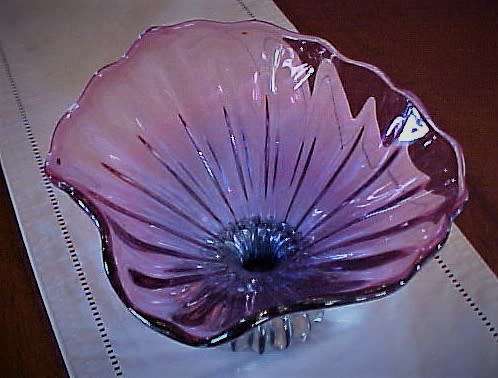 Multi Armed Purple Murano Glass Bowl