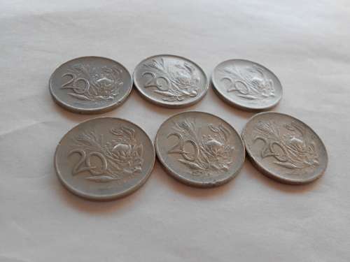 6x South african 20 cents