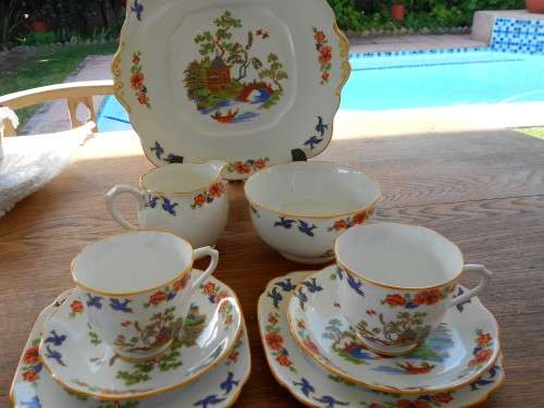Royal Albert Chinese willow - 9 Pc Tea set