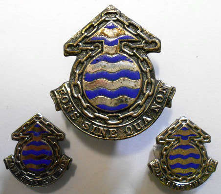 Ordnance Services Corps (Maintenance) Chrome & Enamel Cap & Collar Badges 1st Type Dinnes 425&426