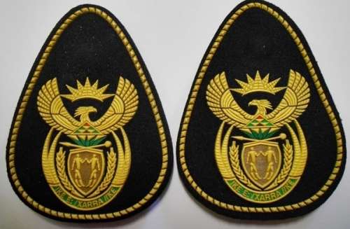 SANDF Sergeant Major Rank Insignia Rubberised Pair 98mm x 75mm