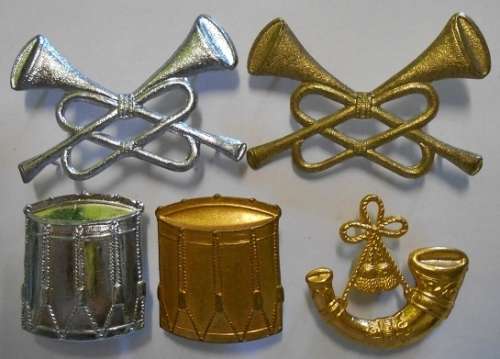 Army Band Badges x 5 Note One Badge Missing A Pin