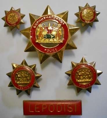 Bophuthatswana Police Cap, Collar, Mess Dress Badges & Breast Badges