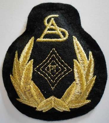 SA Post Office Cap Badge Lurex Wire on Felt Padded