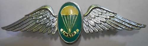 SA Parachute Static Line Instructor Chrome & Lucite Covered Centre Wing Full Size