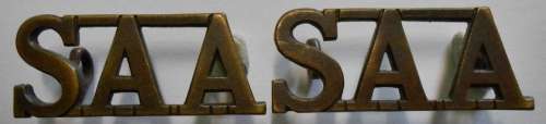 SA Artillery Brass SHoulder Titles x 2 Owen 2214