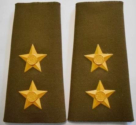 Lieutenant Rubberised Rank Insignia Pair Raised Star Type