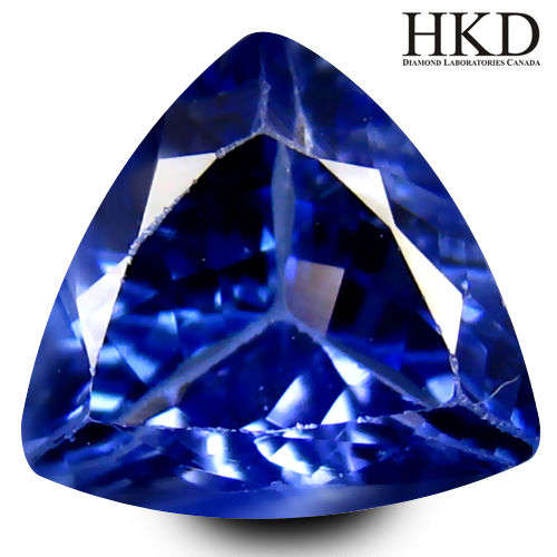 0.98 ct HKD Certified Superior Trillion Shape (6 x 6 mm) Violet Tanzanite