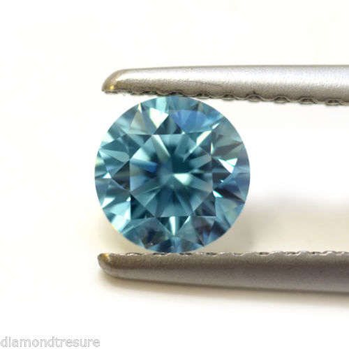 Sparking 0.70 ct 5.90 mm Lovely Fancy Blue Round Cut Moissanite VVS2