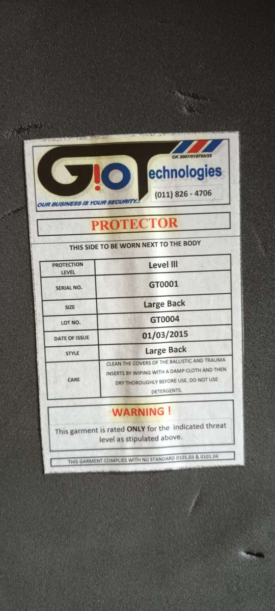 Bullet proof vest