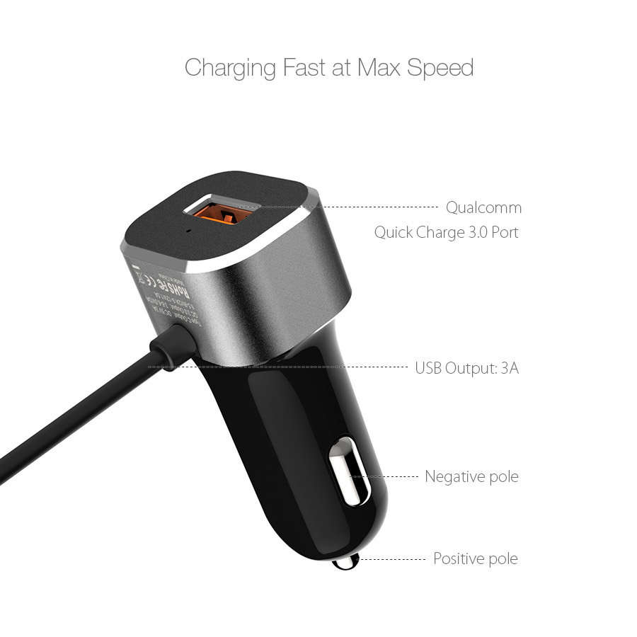 BlitzWolf® Qualcomm Certified QC 3.0 USB Type C BW-C9 Dual Ports Car Charger