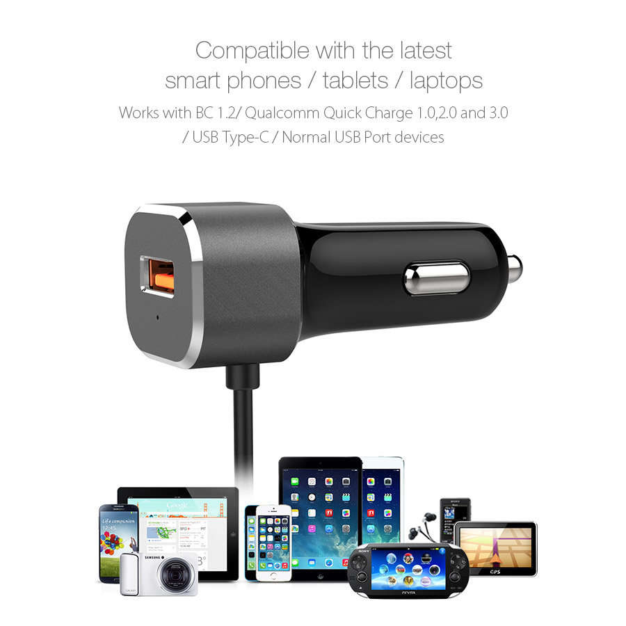 BlitzWolf® Qualcomm Certified QC 3.0 USB Type C BW-C9 Dual Ports Car Charger