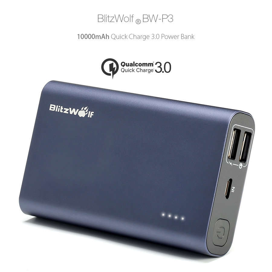 BlitzWolf® BW-P3 10000mAh 18W QC3.0 Quick Charge Dual USB Port Power Bank