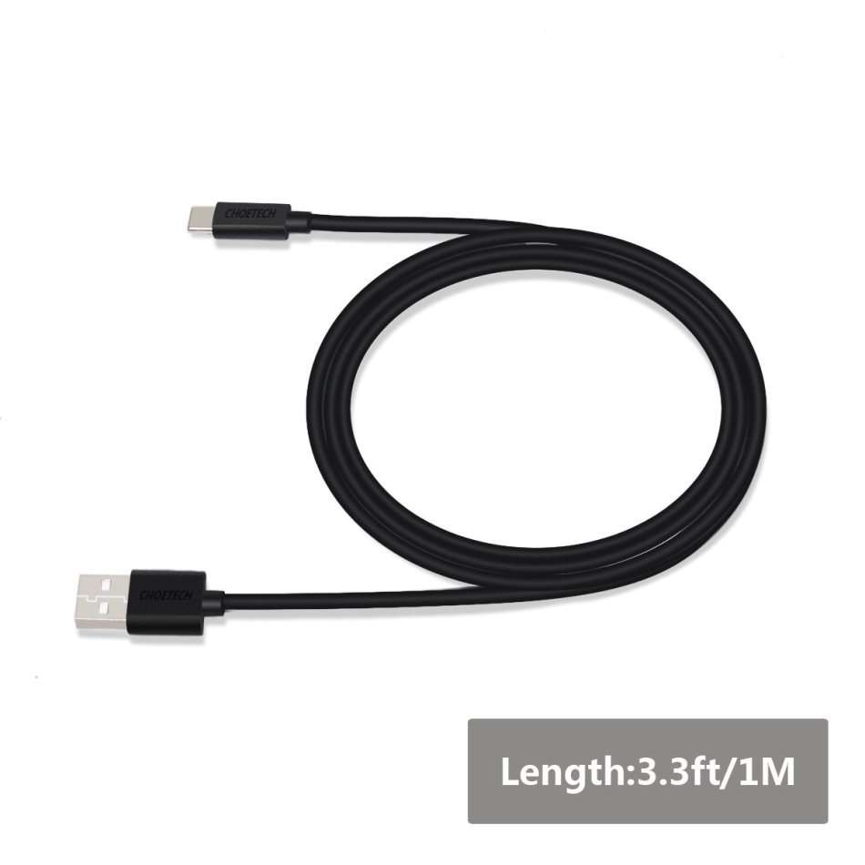 Choetech USB 2.0 Type C (USB A-C) 1 Metre Cable