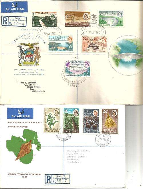RHODESIA & NYASALAND   USED FDC COVERS