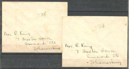 SA JIPEX MINI SHEETS USED ON 2 COVERS F & B PICS