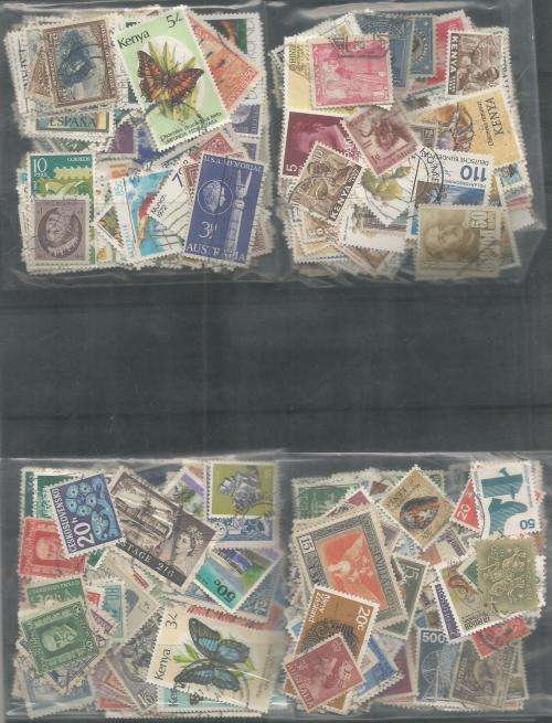 MIXED WORLD USED LOT IN PKTS. SOME DUPP.REF.32T