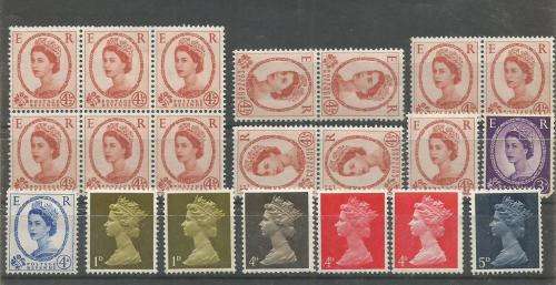 GB UN MOUNTED MINT LOT SOME DUPP