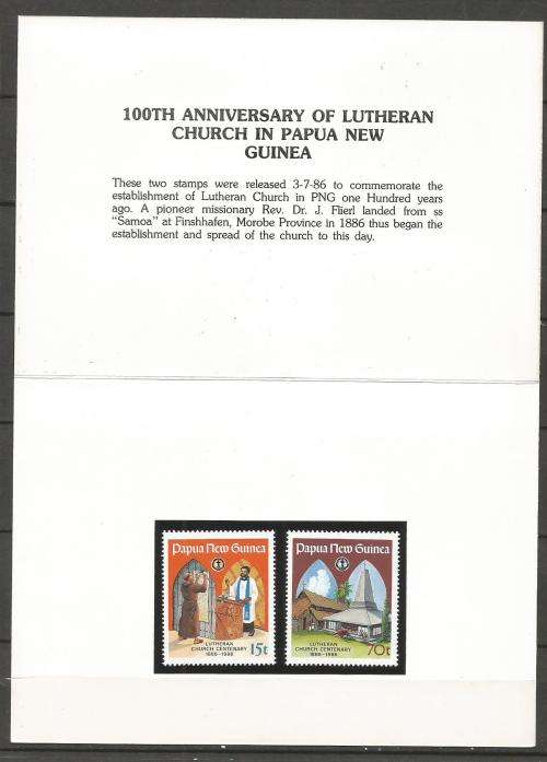 PAPUA NEW GUINEA  IN FOLDER 1986 ANIV.LUTHERAN CHURCH
