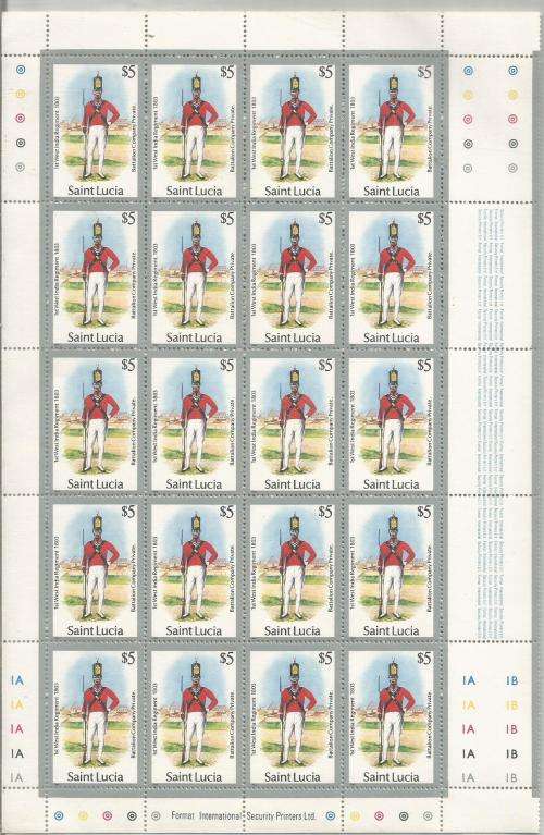 ST.LUCIA     UN MOUNTED MINT  SHEET FOLDED