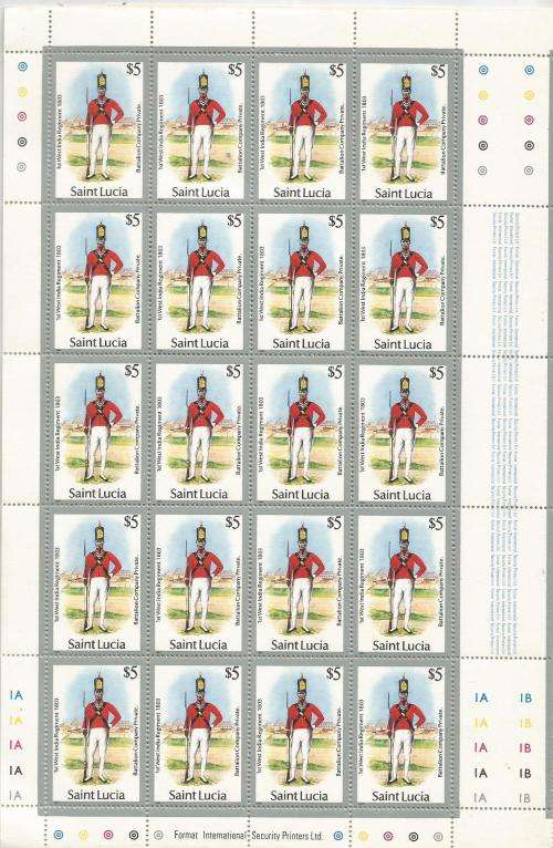 ST.LUCIA     UN MOUNTED MINT  SHEET FOLDED