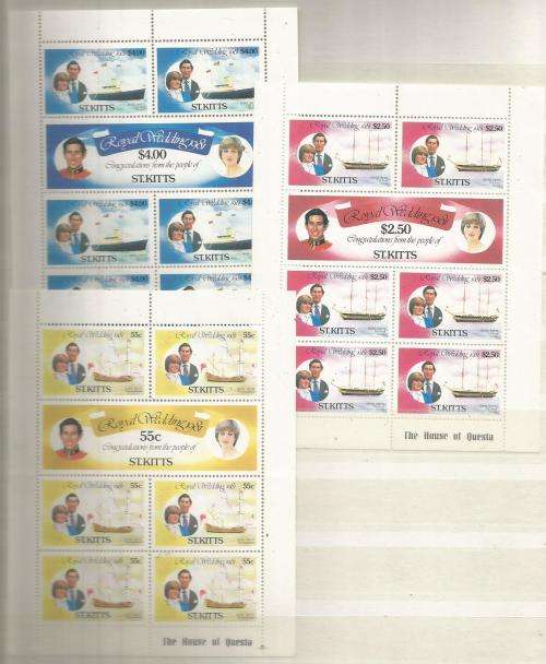 ST.KITTS ROYALTY SET  UN MOUNTED MINT MINI SHEETS