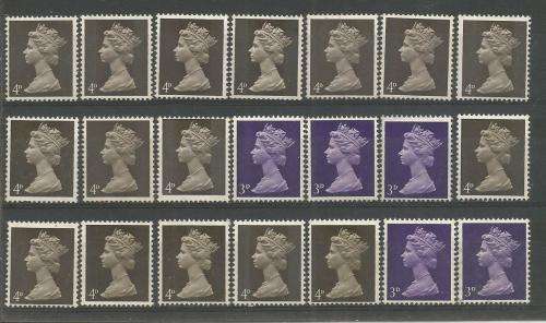 GB QEII   UN MOUNTED MINT SINGLES SOME DUPP.