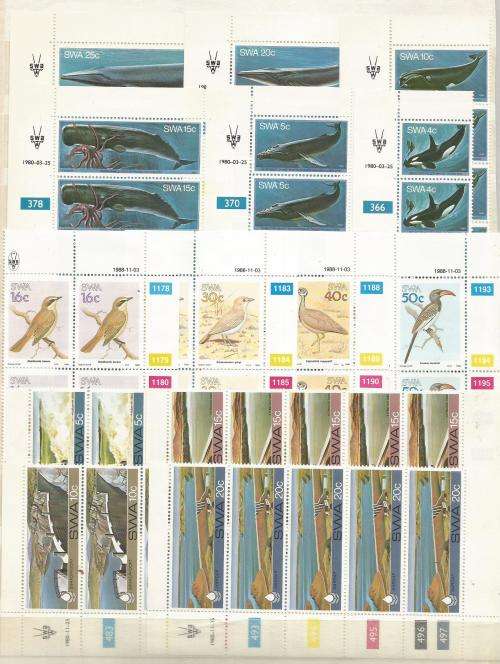 SWA UN MOUNTED MINT SETS IN BLOCKS & OR STRIPS