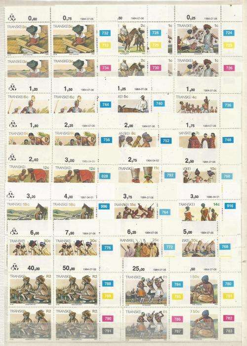 TRANSKEI  UN MOUNTED MINT SET IN BLOCKS