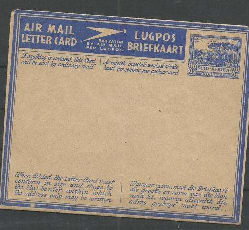 SA    UN USED  EARLY FLIGHT PRE-PAID COVER