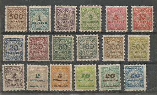 GERMANY INFL. LOT UN MOUNTED MINT
