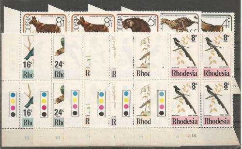 RHODESIA  UN MOUNTED MINT   SETS  IN BLOCKS