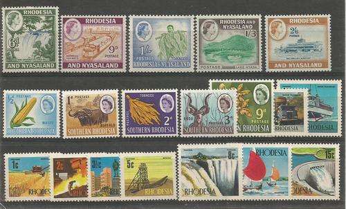 RHODESIA  MOSTLY UN MOUNTED MINT   LOT SOME SETS