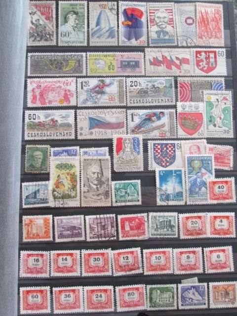 PAGE OF PREVIOUSLY HINGED STAMPS-CHECK REP./HUNGARY