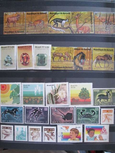 PAGE OF PREVIOUSLY HINGED AND MINT STAMPS-BURUNDI/BRASIL (SALE)