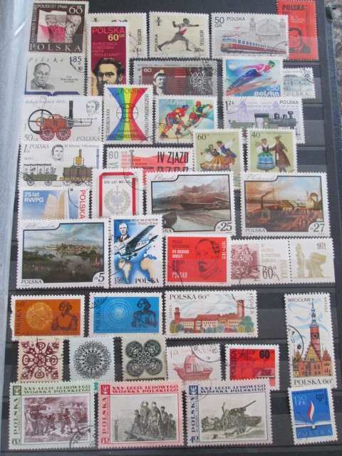 PAGE OF PREVIOUSLY HINGED STAMPS-POLAND