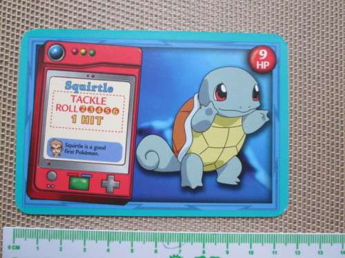 LARGE DOUBLE SIDED POKEMON TRADING  CARD-SQUIRLE