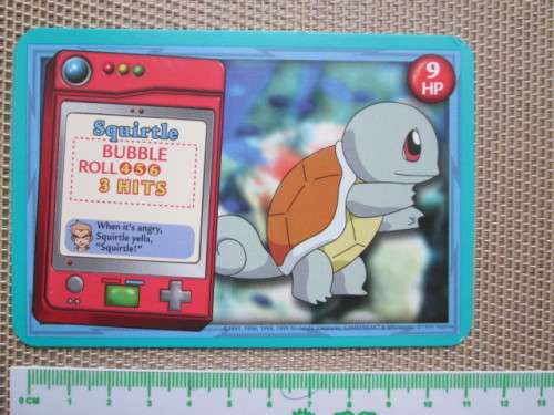 LARGE DOUBLE SIDED POKEMON TRADING  CARD-SQUIRLE