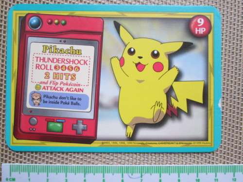 LARGE DOUBLE SIDED POKEMON TRADING  CARD- PIKACHU