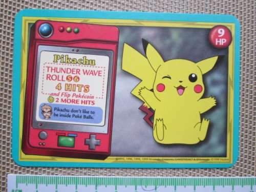 LARGE DOUBLE SIDED POKEMON TRADING  CARD- PIKACHU