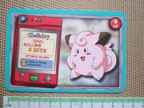 LARGE DOUBLE SIDED POKEMON TRADING  CARD- CLEFAIRY