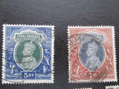 LOT OF OLD INDIA STAMPS USED SOME PREVIOUSLY HINGED