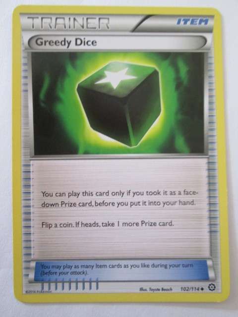 POKEMON-TRADING CARD- TRAINER- GREEDY DICE