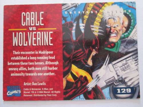 95 FLEER ULTRA / GREATEST BATTLES / CABLE VS WOLVERINE