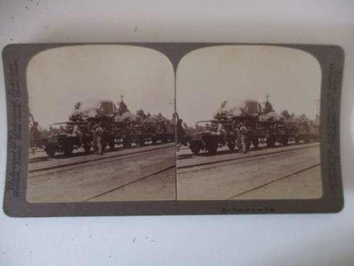 BOER WAR - STEREO CARD - BOER GUNS OFF TO THE FRONT