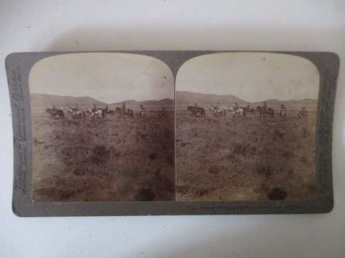 BOER WAR - STEREO CARD - COM, LAMMERS KRUPP GUN GOING INTO ACTION