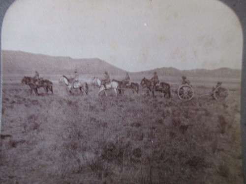 BOER WAR - STEREO CARD - COM, LAMMERS KRUPP GUN GOING INTO ACTION
